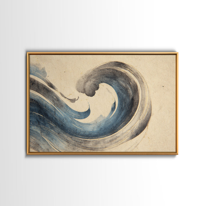 Modern Calligraphy Wave Framed Canvas Print, Calligraphy Art, Bedroom Wall Decor, Living Room Decor, Fine Art, Script, CAL-3x2-86