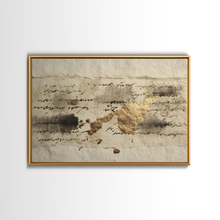 Abstract Prayer Flag of Brush Marks Framed Canvas Print, Calligraphy Art, Minimalist Decor, Living Room Decor, Fine Art, Script, CAL-3x2-99
