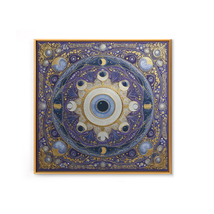 Mystic Eye Surrounded by Moons and Constellations Canvas Print, Celestial Art, Luxury Decor, Living Room Decor, Celestial, CEL-1x1-40