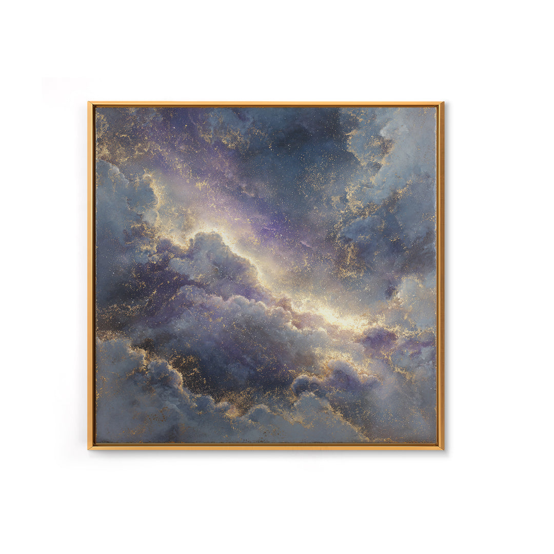 Galaxy Swirl with Jewel Tone Nebula Clouds Canvas Print, Celestial Art, Minimalist Art, Living Room Decor, Fine Art, Celestial, CEL-1x1-92
