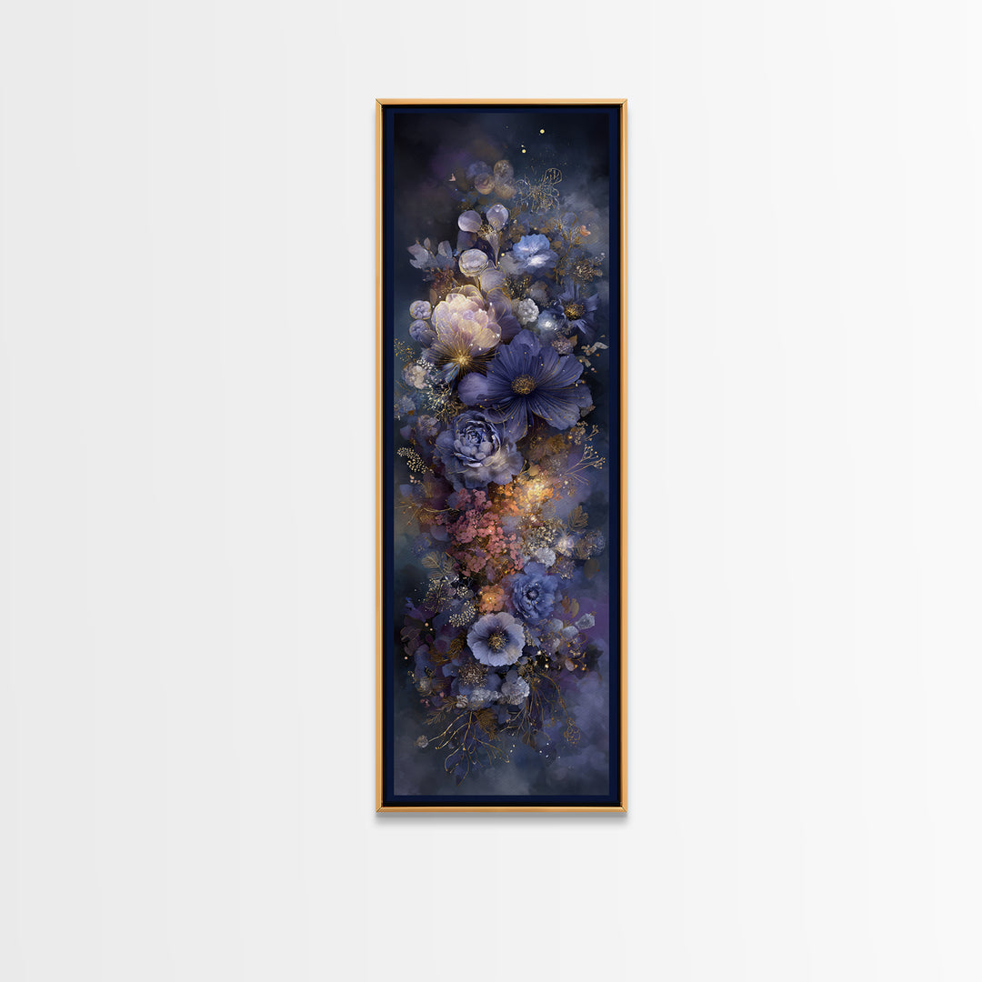 Planetary Botanical Wreath Canvas Print, Celestial Art, Downloadable Prints, Living Room Decor, Watercolor Art, Celestial, CEL-1x3-2