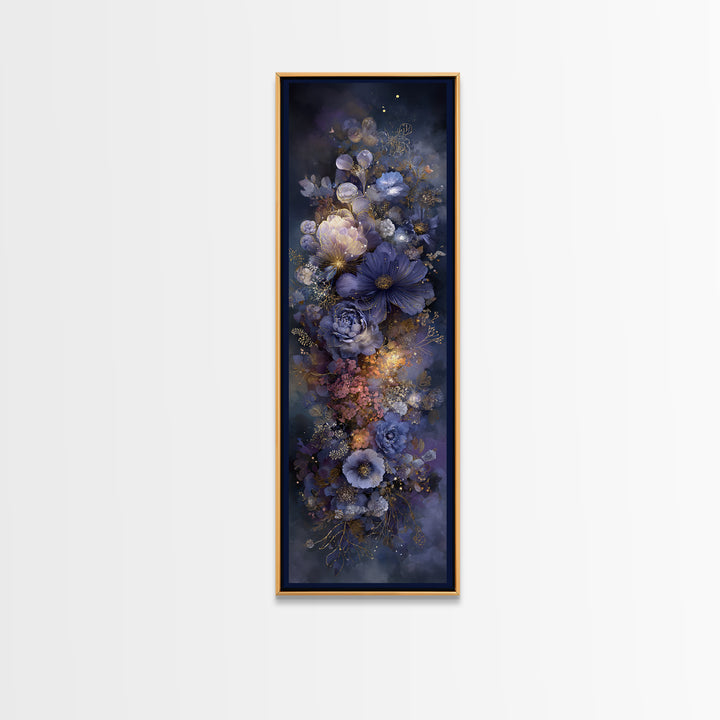 Planetary Botanical Wreath Canvas Print, Celestial Art, Downloadable Prints, Living Room Decor, Watercolor Art, Celestial, CEL-1x3-2