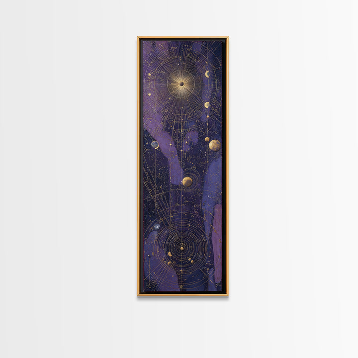 Twelve Small Moons Arranged as Elegant Pattern Canvas Print, Celestial Art, Living Room Decor, Abstract Art, Celestial, CEL-1x3-60