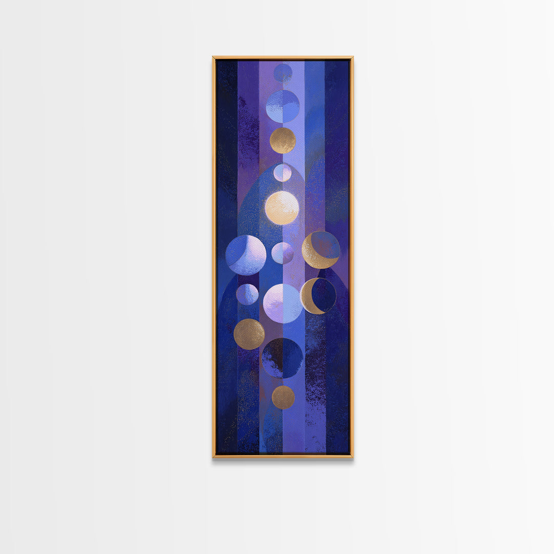 Twelve Small Moons Arranged as Elegant Pattern Framed Canvas Print, Celestial Art, Wall Art, Living Room Decor, Celestial, CEL-1x3-84