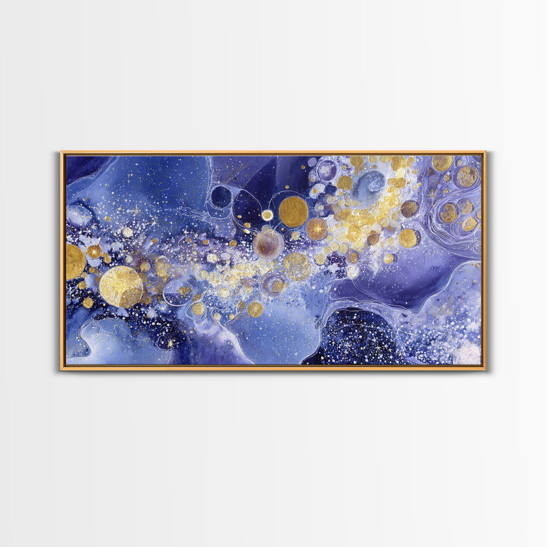 Astronaut Helmet Reflecting a Field of Stars Canvas Print, Celestial Art, Modern Art, Living Room Decor, Celestial, CEL-2x1-59