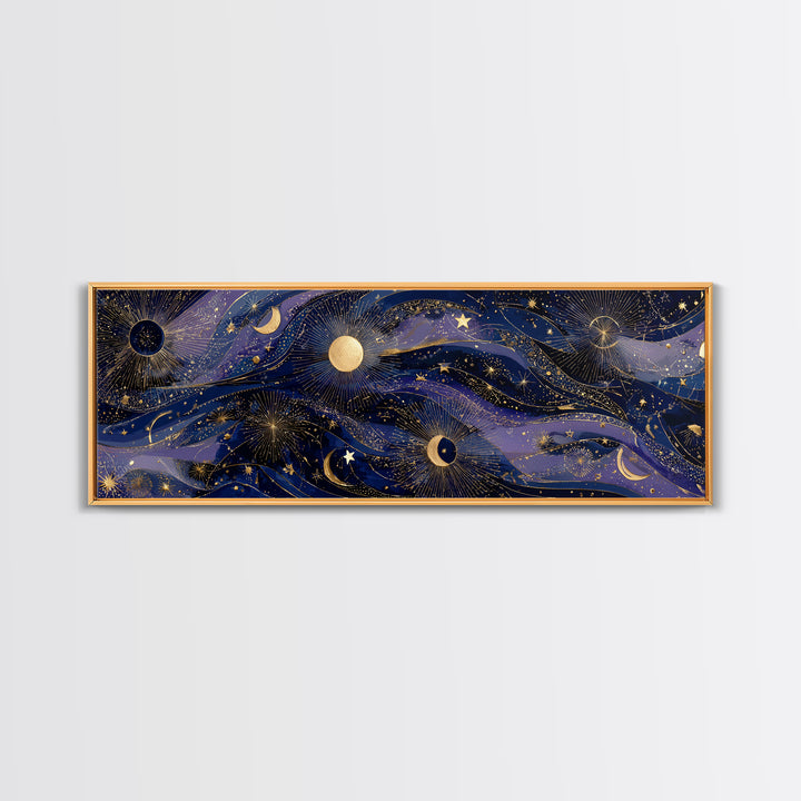 Twelve Small Moons Arranged as Elegant Pattern Canvas Print, Celestial Art, Downloadable Prints, Living Room Decor, Celestial, CEL-3x1-16