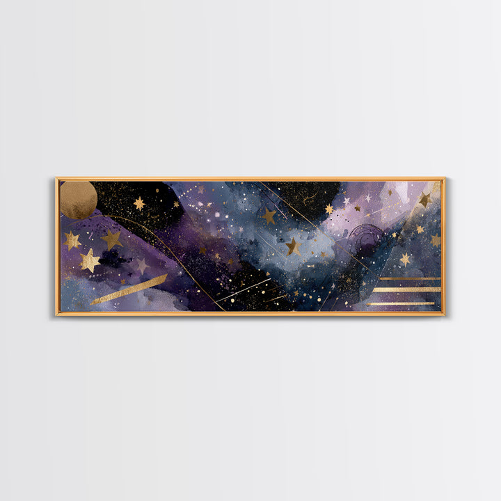 Astronaut Helmet Reflecting a Field of Stars Framed Canvas Print, Celestial Art, Animal Prints, Living Room Decor, Celestial, CEL-3x1-7