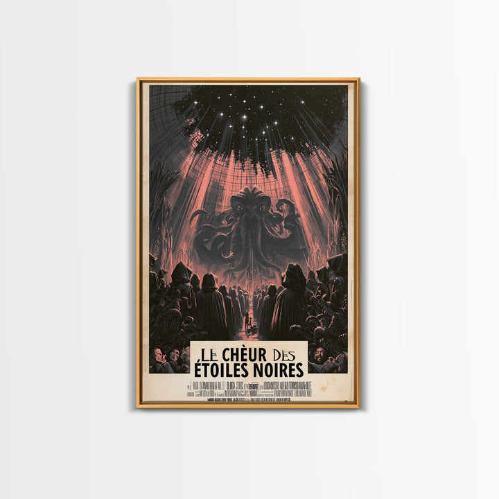 The Choir Of Black Stars, French Language Horror Movie Poster, 1960s Horror Art, Lovecraftian Horror Poster, Framed Canvas Print
