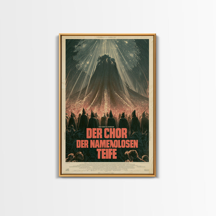 The Choir Of The Nameless Deep, German Language Horror Movie Poster, 1960s Horror Art, Lovecraftian Horror Poster, Framed Canvas Print
