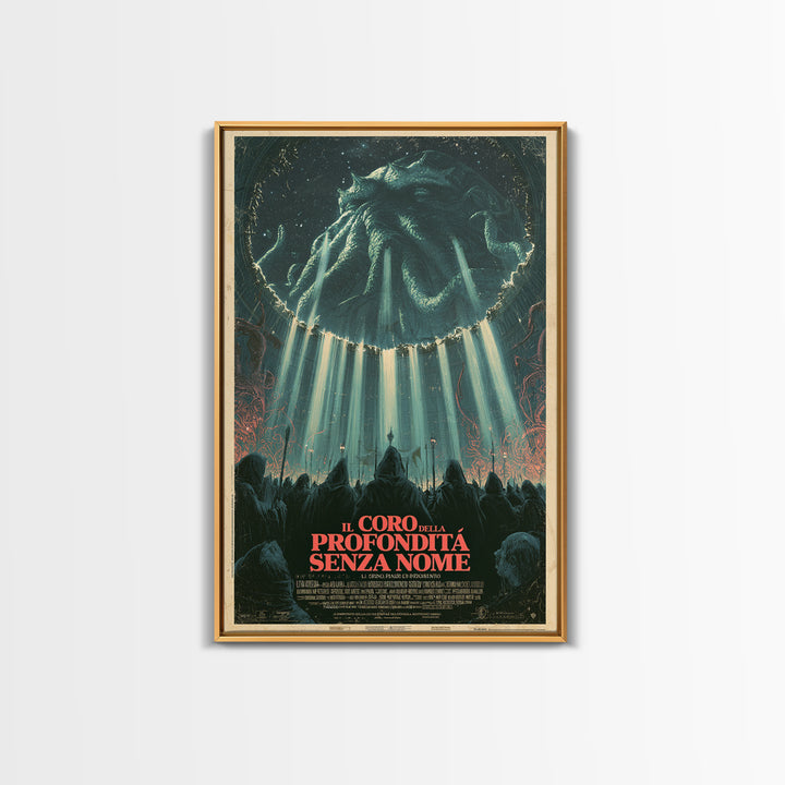 The Choir Of The Nameless Deep, Italian Language Horror Movie Poster, 1970s Horror Art, Eldritch Cinema Wall Art, Framed Canvas Print