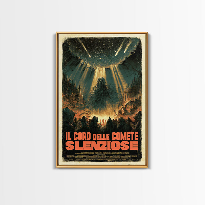 The Choir Of Silent Comets, Italian Language Horror Movie Poster, 1970s Horror Art, Lovecraftian Horror Poster, Framed Canvas Print