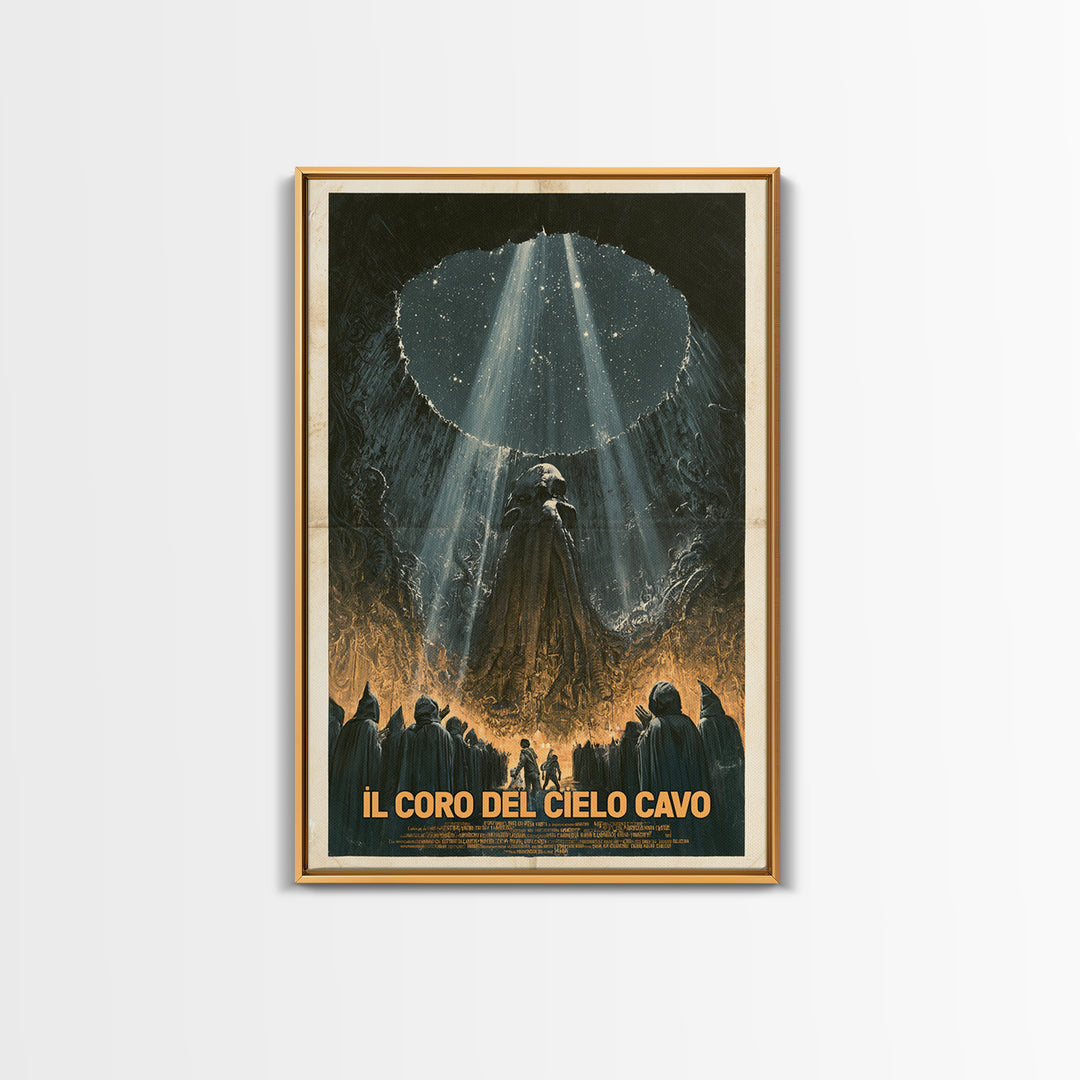 The Choir Of The Hollow Sky, Italian Language Horror Movie Poster, 1970s Horror Art, Eldritch Cinema Wall Art, Framed Canvas Print