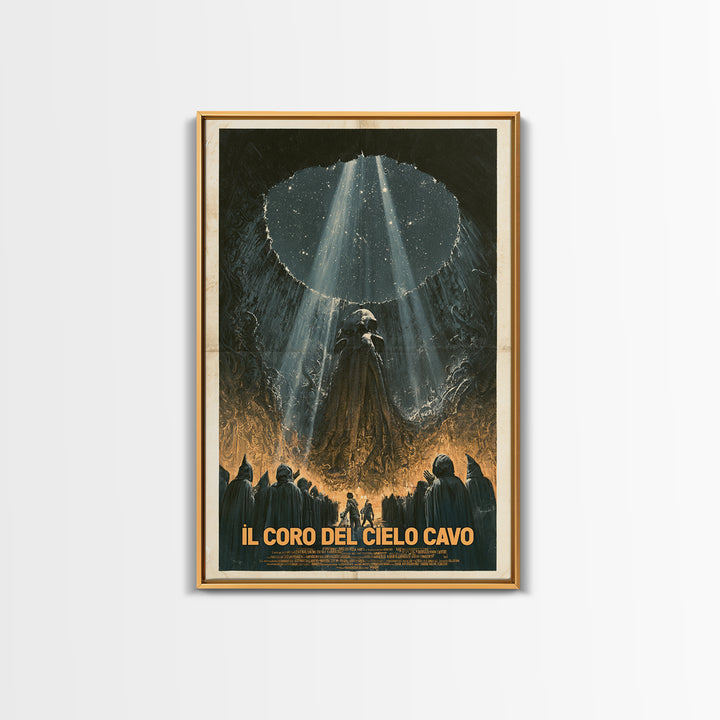 The Choir Of The Hollow Sky, Italian Language Horror Movie Poster, 1970s Horror Art, Eldritch Cinema Wall Art, Framed Canvas Print
