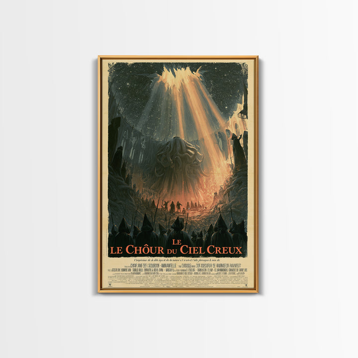 The Choir Of The Hollow Sky, French Language Horror Movie Poster, 1960s Horror Art, Cult Horror Poster, Framed Canvas Print