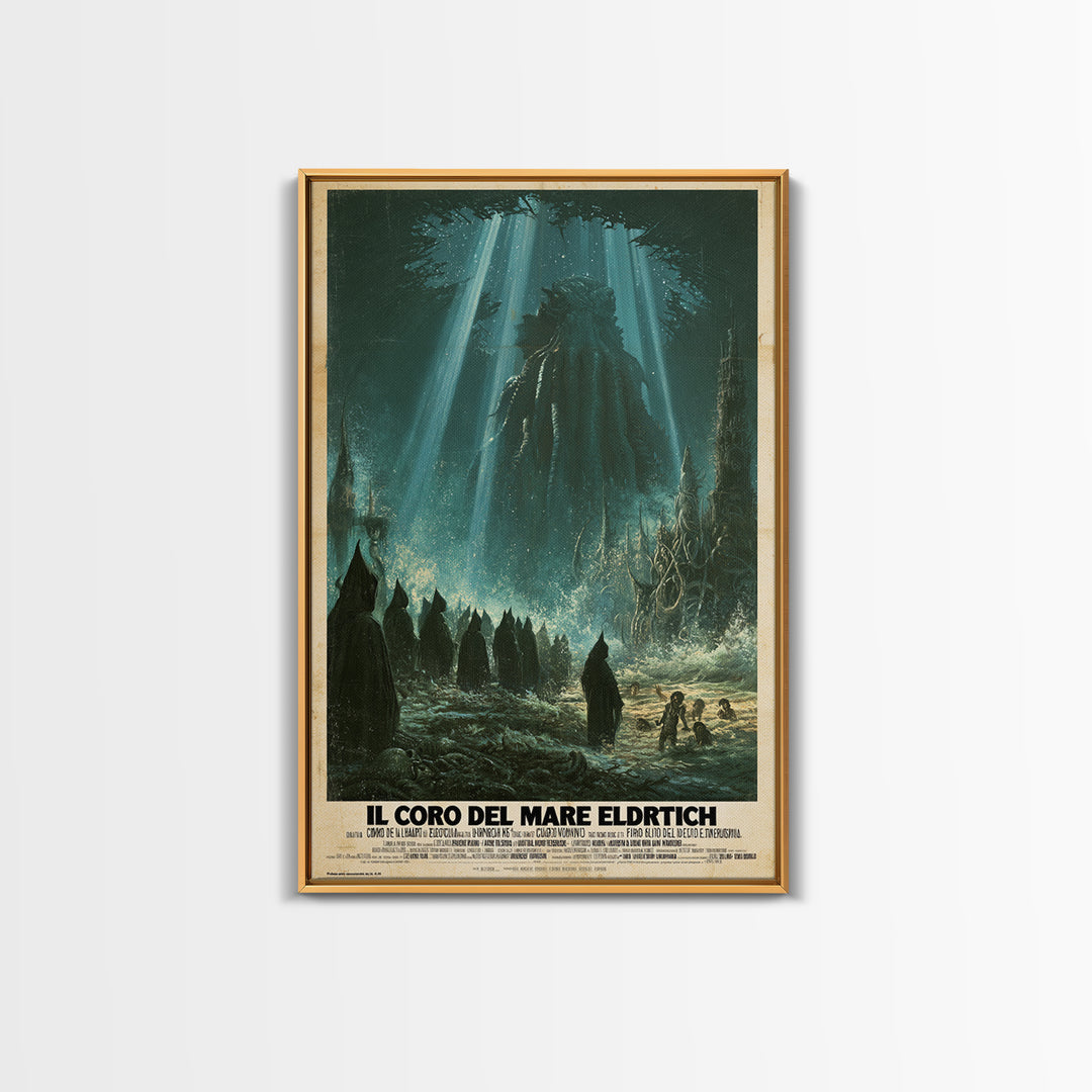The Choir Of The Eldritch Sea, Italian Language Horror Movie Poster, 1970s Horror Art, Cult Horror Poster, Framed Canvas Print