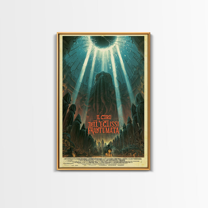 The Choir Of The Shattered Eclipse, Italian Language Horror Movie Poster, 1970s Horror Art, Lovecraftian Horror Poster, Framed Canvas Print