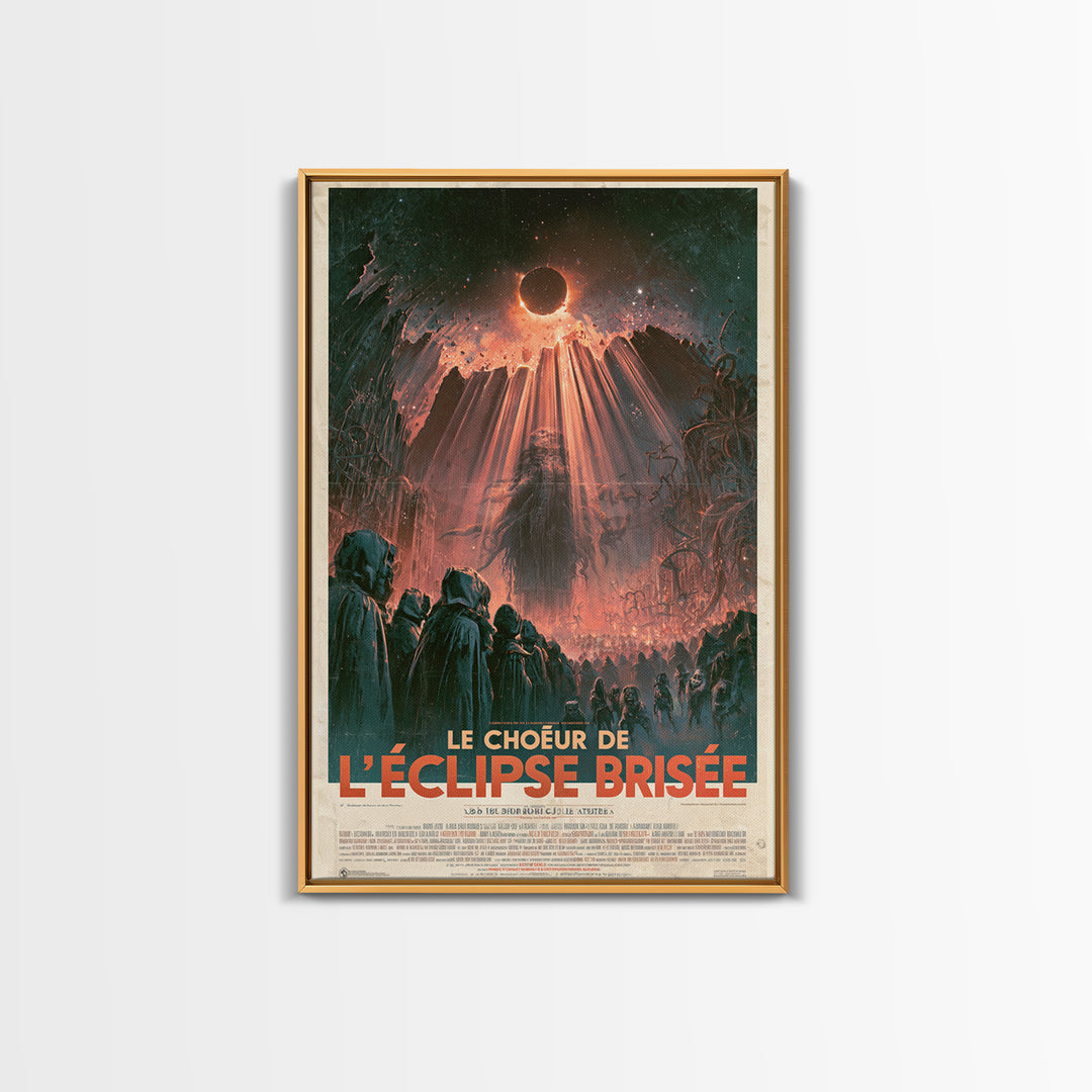 The Choir Of The Shattered Eclipse, French Language Horror Movie Poster, 1960s Horror Art, Cosmic Horror Movie Art, Canvas Print