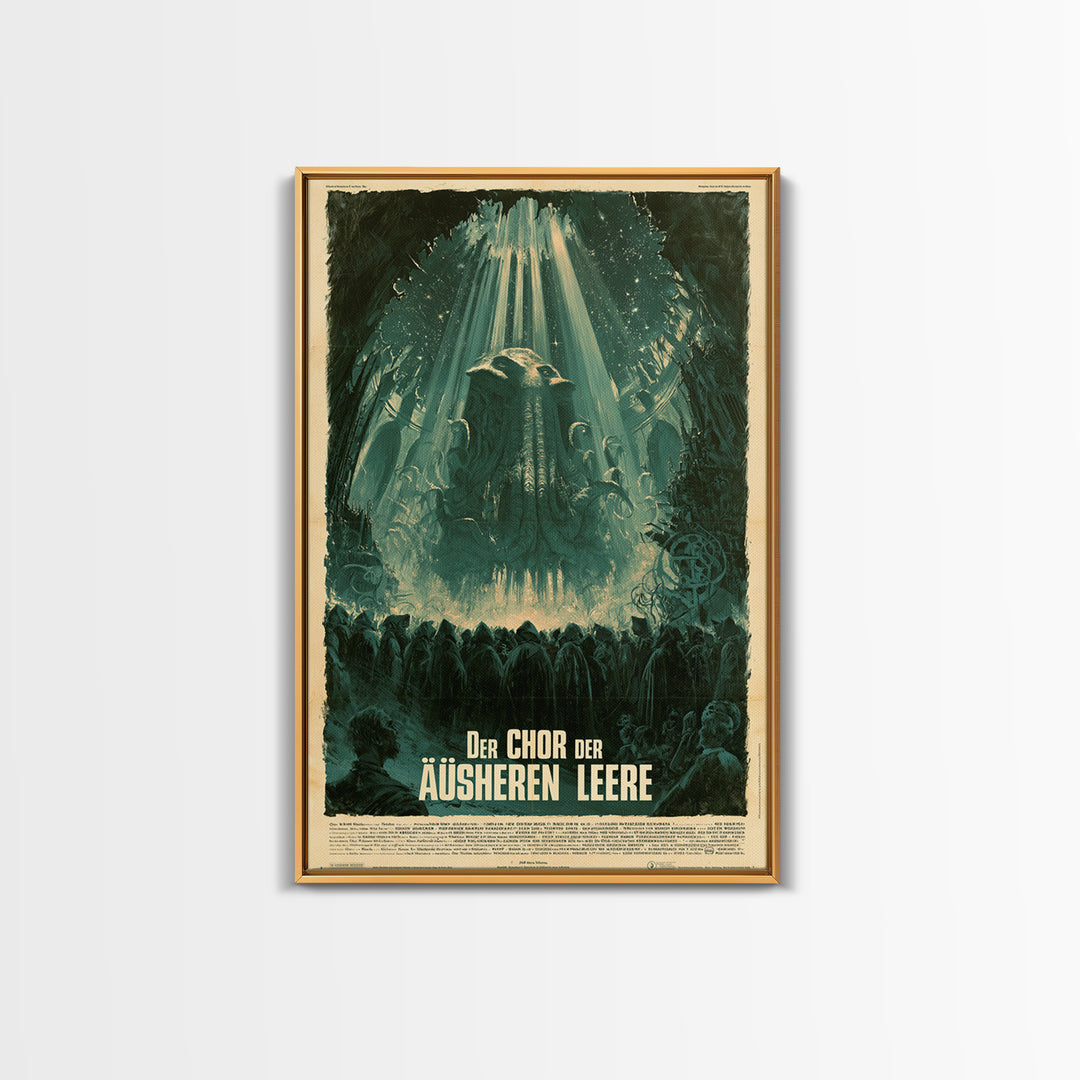 The Choir Of The Outer Void, German Language Horror Movie Poster, 1960s Horror Art, Lovecraftian Horror Poster, Framed Canvas Print