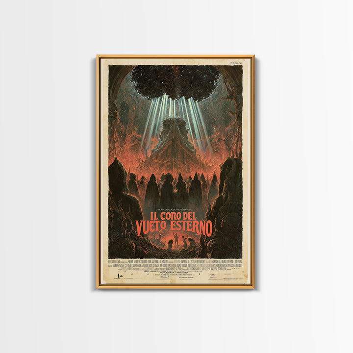 The Choir Of The Outer Void, Italian Language Horror Movie Poster, 1970s Horror Art, Lovecraftian Horror Poster, Framed Canvas Print