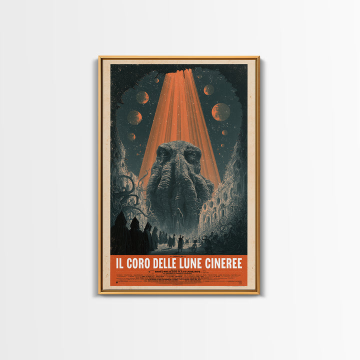 The Choir Of Ashen Moons, Italian Language Horror Movie Poster, 1970s Horror Art, Eldritch Cinema Wall Art, Framed Canvas Print