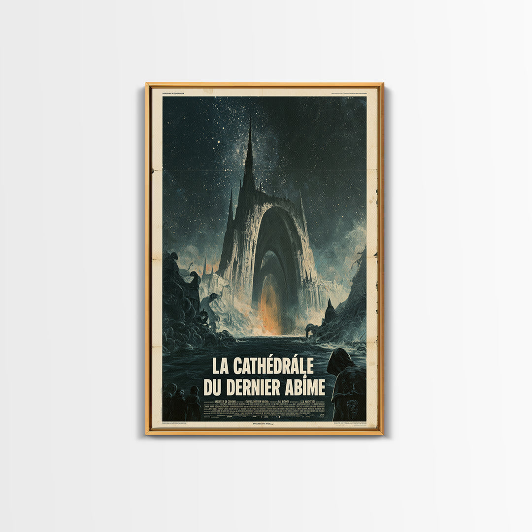 The Cathedral Of The Last Abyss, French Language Horror Movie Poster, 1960s Horror Art, Eldritch Cinema Wall Art, Framed Canvas Print