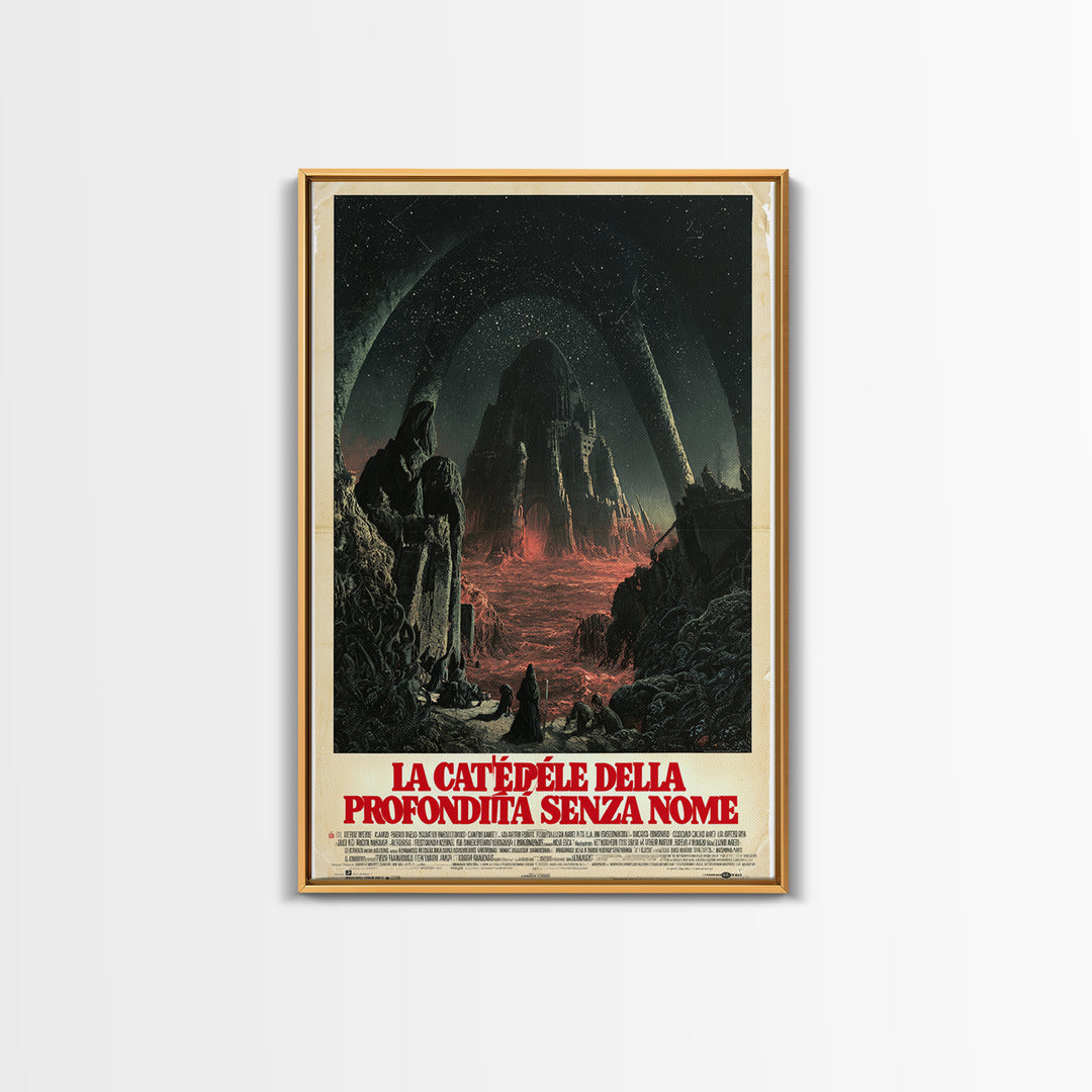 The Cathedral Of The Nameless Deep, Italian Language Horror Movie Poster, 1970s Horror Art, Cult Horror Poster, Framed Canvas Print