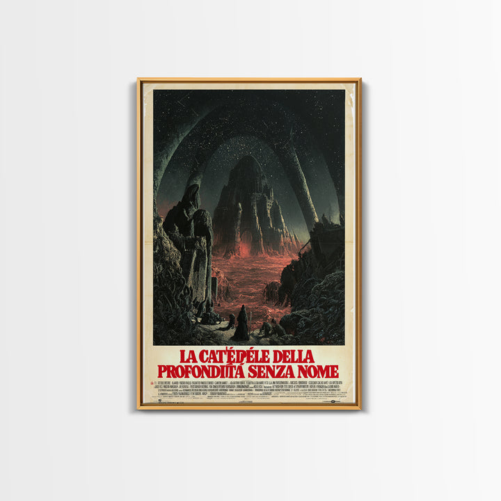 The Cathedral Of The Nameless Deep, Italian Language Horror Movie Poster, 1970s Horror Art, Cult Horror Poster, Framed Canvas Print