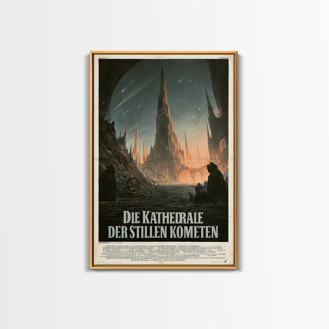 The Cathedral Of Silent Comets, German Language Horror Movie Poster, 1960s Horror Art, Retro Horror Movie Art, Canvas Print