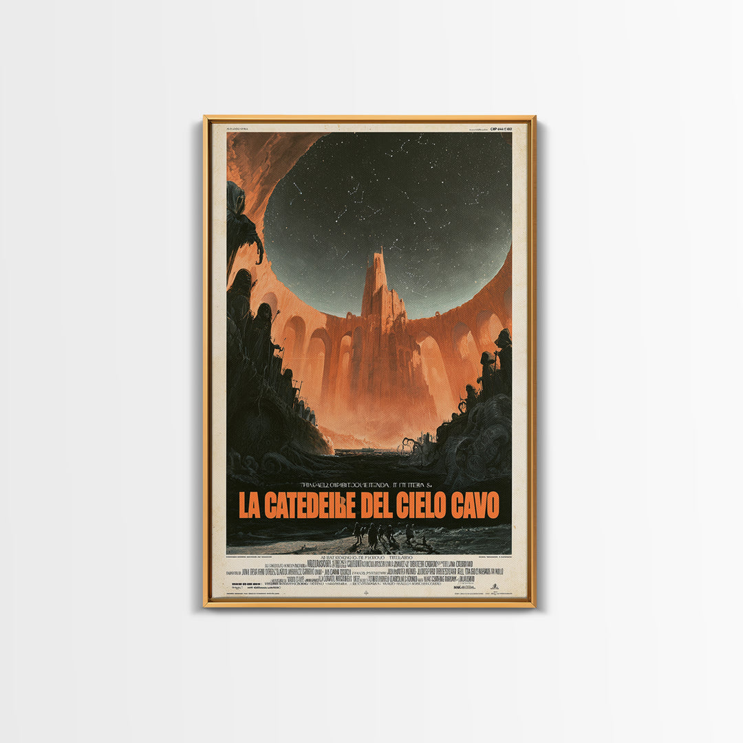 The Cathedral Of The Hollow Sky, Italian Language Horror Movie Poster, 1970s Horror Art, Eldritch Cinema Wall Art, Framed Canvas Print