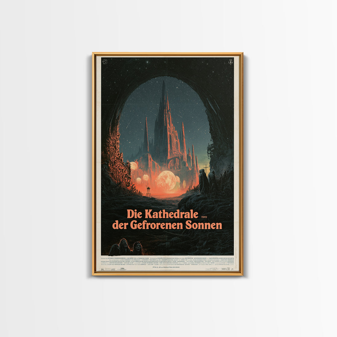 The Cathedral Of Frozen Suns, German Language Horror Movie Poster, 1960s Horror Art, Cult Horror Poster, Framed Canvas Print