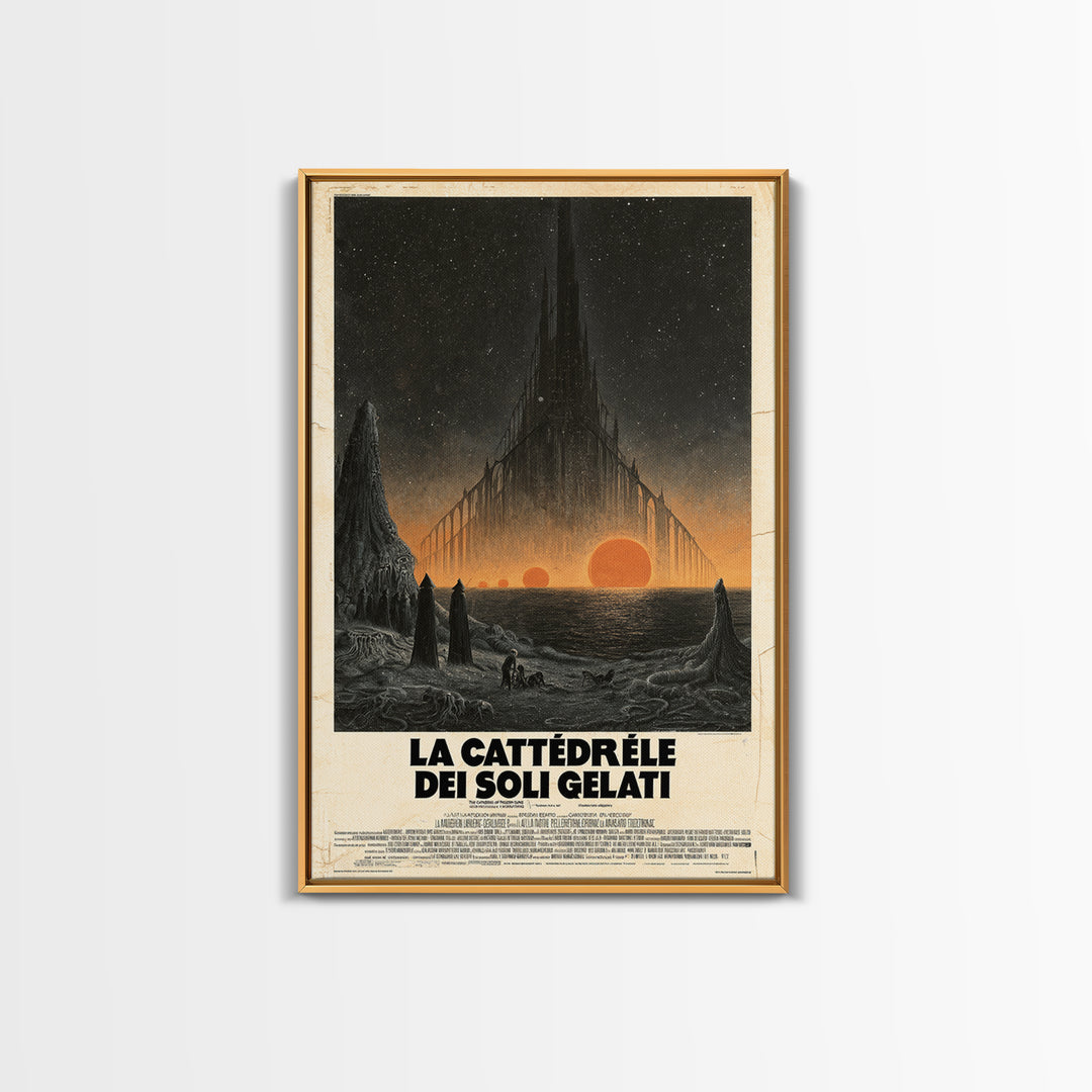 The Cathedral Of Frozen Suns, Italian Language Horror Movie Poster, 1970s Horror Art, Eldritch Cinema Wall Art, Framed Canvas Print