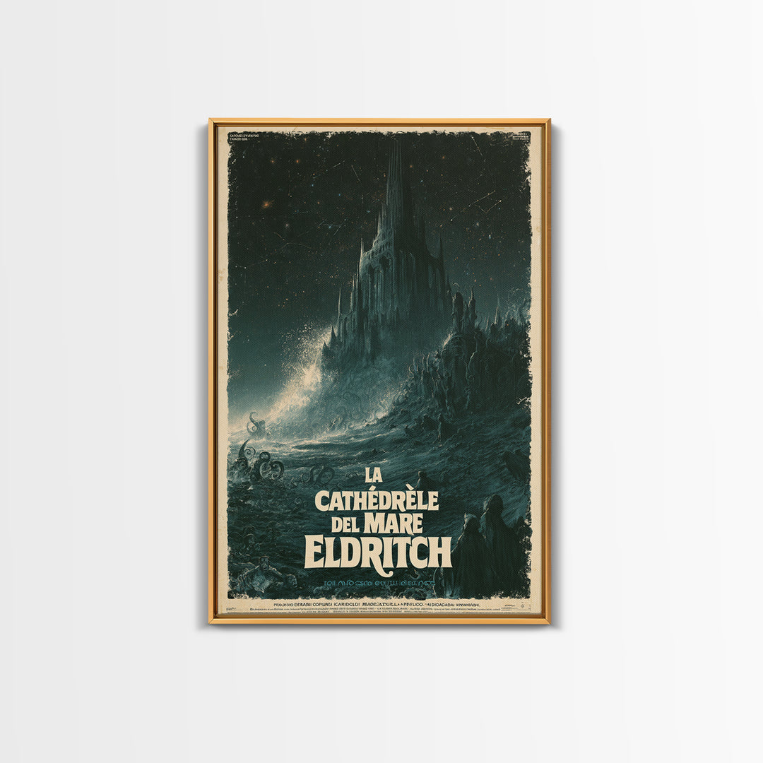 The Cathedral Of The Eldritch Sea, Italian Language Horror Movie Poster, 1970s Horror Art, Cult Horror Poster, Framed Canvas Print