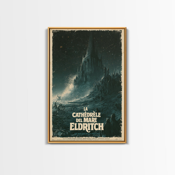 The Cathedral Of The Eldritch Sea, Italian Language Horror Movie Poster, 1970s Horror Art, Cult Horror Poster, Framed Canvas Print