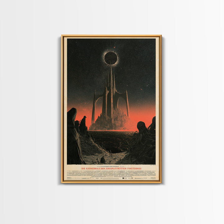 The Cathedral Of The Shattered Eclipse, German Language Horror Movie Poster, 1960s Horror Art, Retro Horror Movie Art, Canvas Print