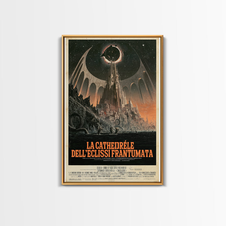 The Cathedral Of The Shattered Eclipse, Italian Language Horror Movie Poster, 1970s Horror Art, Gothic Cinema Wall Art, Framed Canvas Print