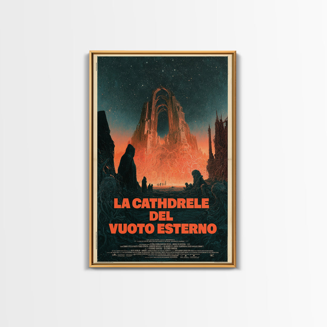 The Cathedral Of The Outer Void, Italian Language Horror Movie Poster, 1970s Horror Art, Eldritch Cinema Wall Art, Framed Canvas Print