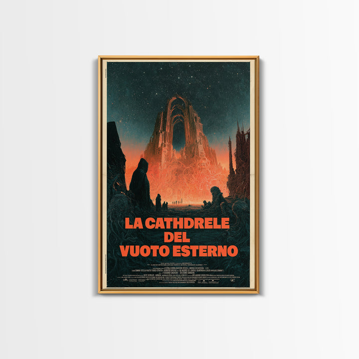 The Cathedral Of The Outer Void, Italian Language Horror Movie Poster, 1970s Horror Art, Eldritch Cinema Wall Art, Framed Canvas Print