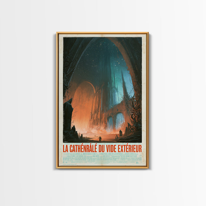 The Cathedral Of The Outer Void, French Language Horror Movie Poster, 1960s Horror Art, Lovecraftian Horror Poster, Framed Canvas Print