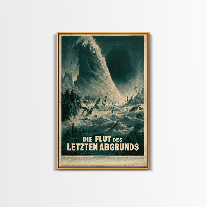 The Tide Of The Last Abyss, German Language Horror Movie Poster, 1960s Horror Art, Eldritch Cinema Wall Art, Framed Canvas Print
