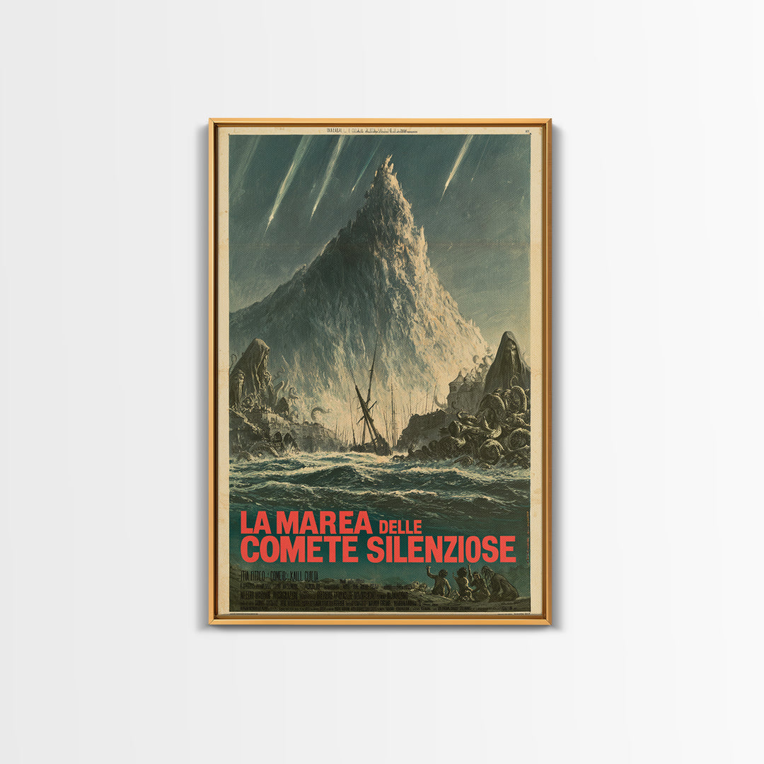 The Tide Of Silent Comets, Italian Language Horror Movie Poster, 1970s Horror Art, Lovecraftian Horror Poster, Framed Canvas Print