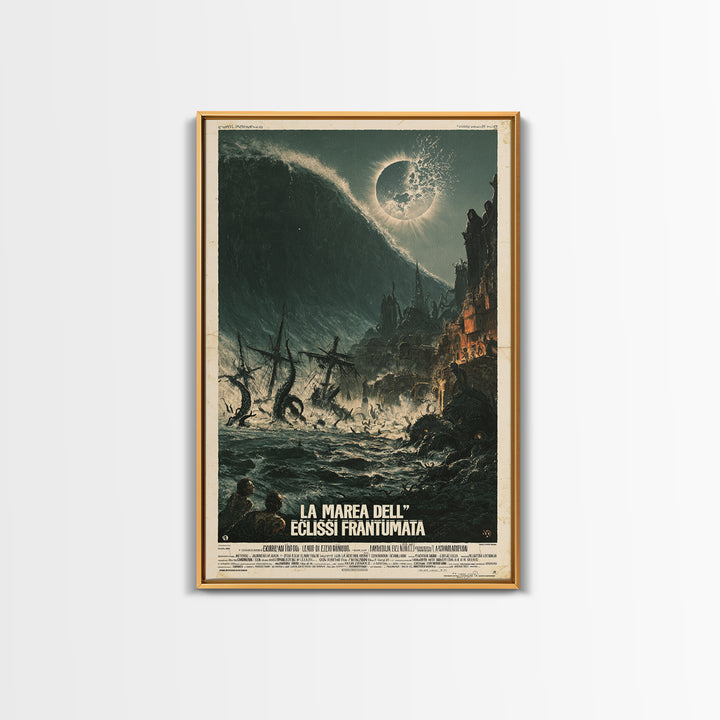 The Tide Of The Shattered Eclipse, Italian Language Horror Movie Poster, 1970s Horror Art, Cult Horror Poster, Framed Canvas Print