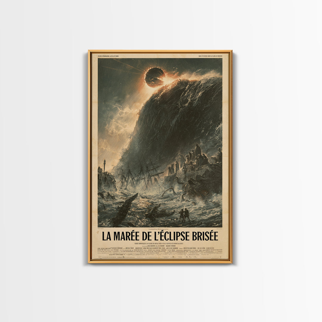 The Tide Of The Shattered Eclipse, French Language Horror Movie Poster, 1960s Horror Art, Cult Horror Poster, Framed Canvas Print