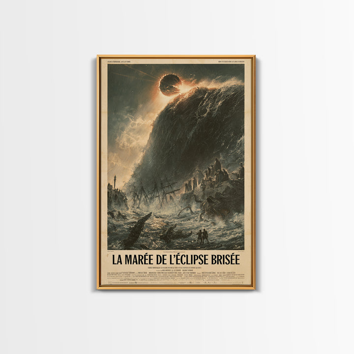 The Tide Of The Shattered Eclipse, French Language Horror Movie Poster, 1960s Horror Art, Cult Horror Poster, Framed Canvas Print