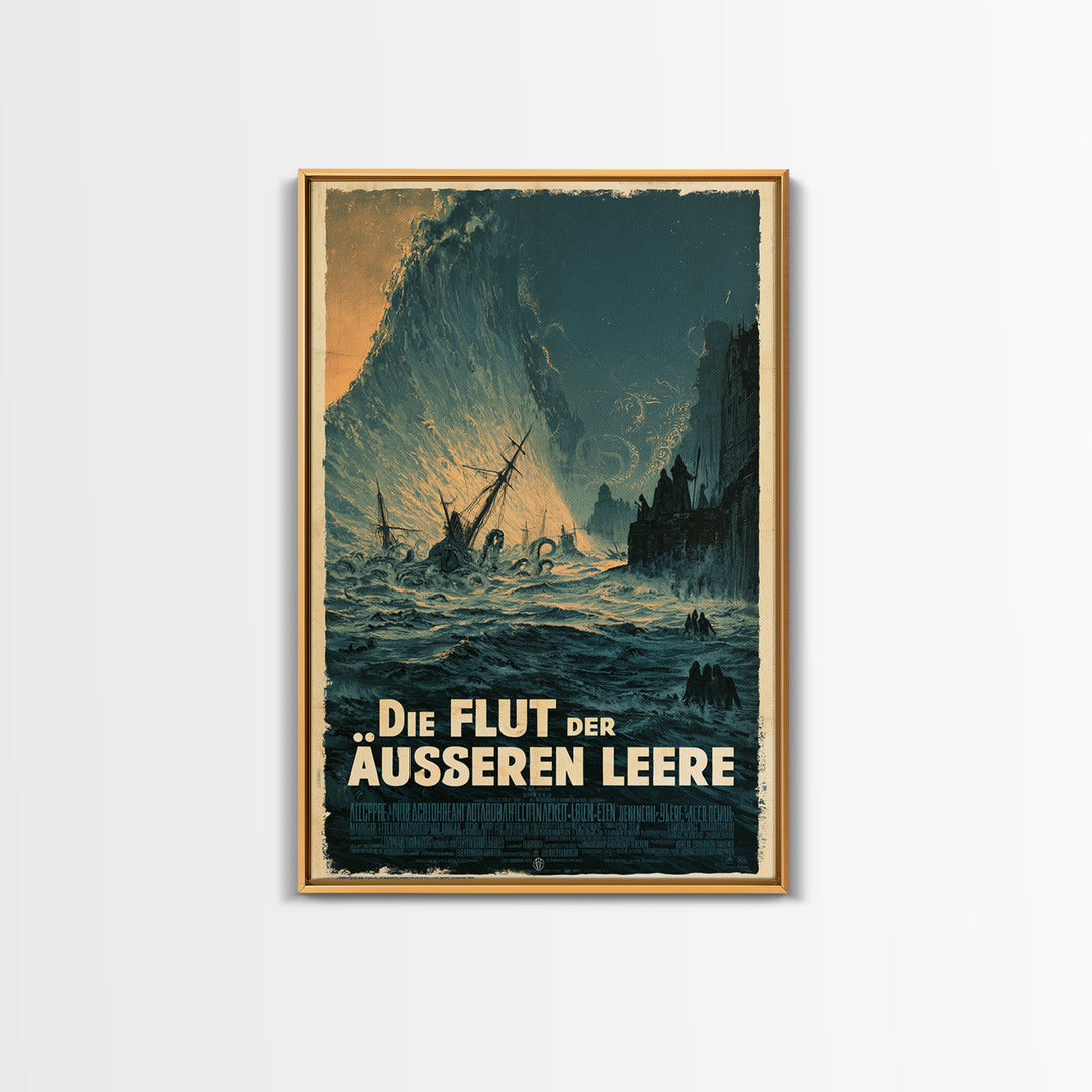 The Tide Of The Outer Void, German Language Horror Movie Poster, 1960s Horror Art, Eldritch Cinema Wall Art, Framed Canvas Print
