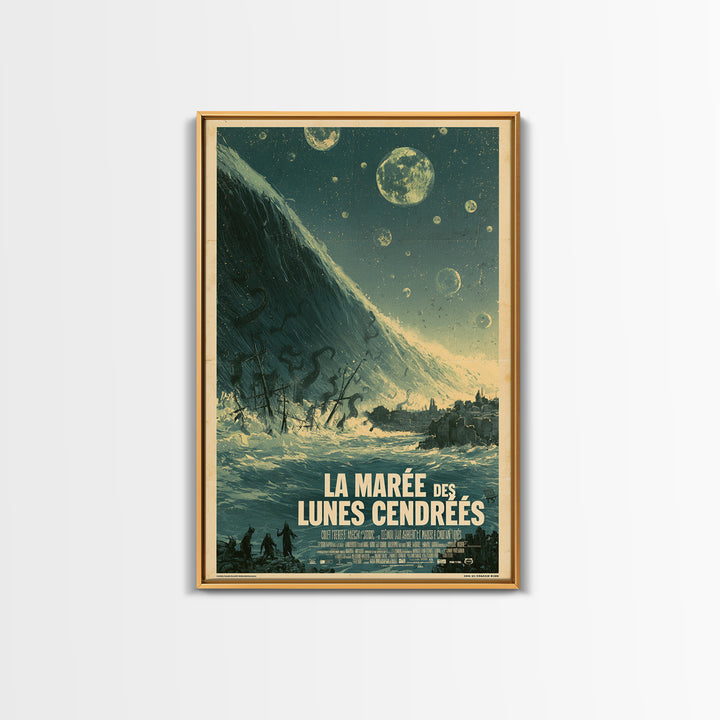The Tide Of Ashen Moons, French Language Horror Movie Poster, 1960s Horror Art, Gothic Cinema Wall Art, Framed Canvas Print