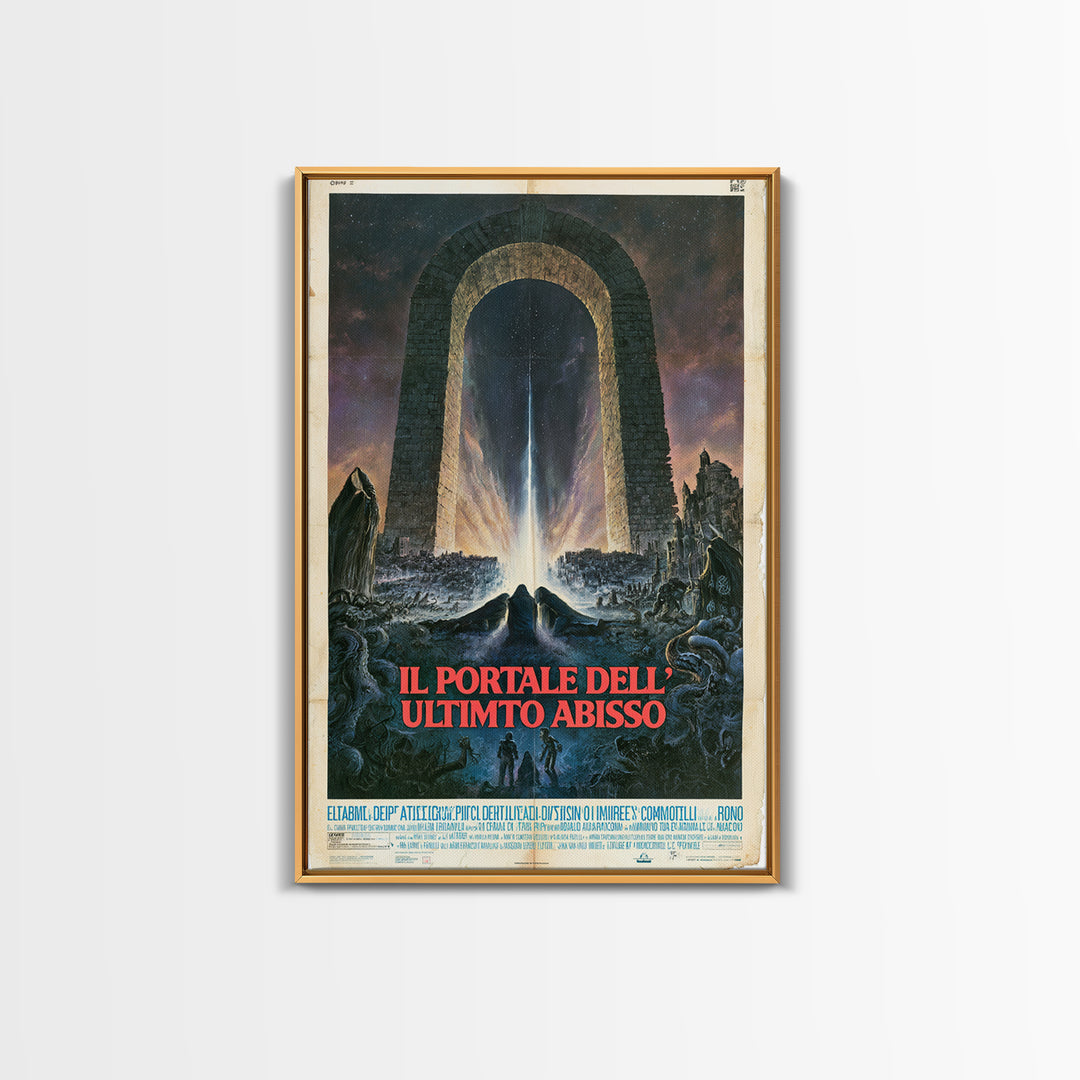 The Gate Of The Last Abyss, Italian Language Horror Movie Poster, 1970s Horror Art, Cult Horror Poster, Framed Canvas Print, Horror Wall Art