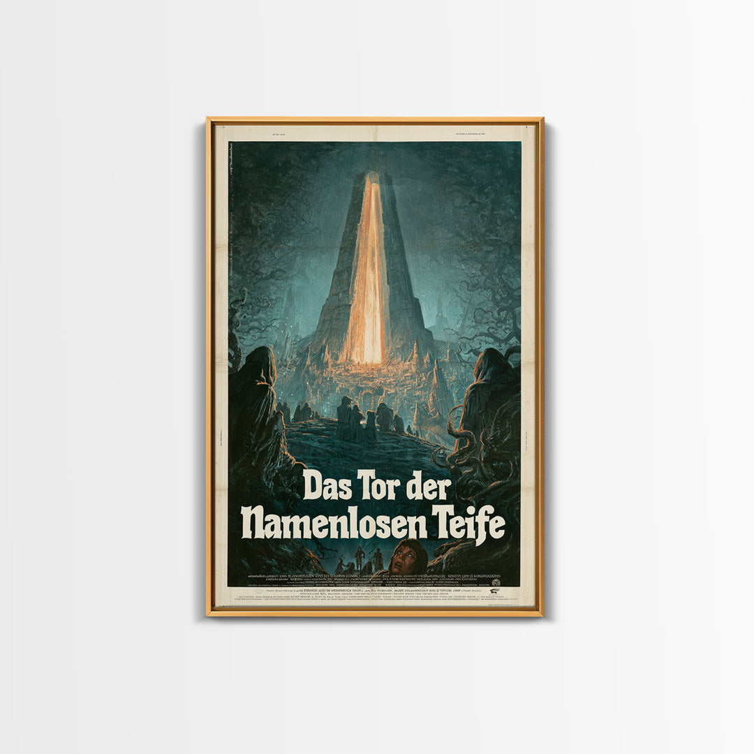 The Gate Of The Nameless Deep, German Language Horror Movie Poster, 1960s Horror Art, Classic Monster Poster, Canvas Print, Horror Wall Art