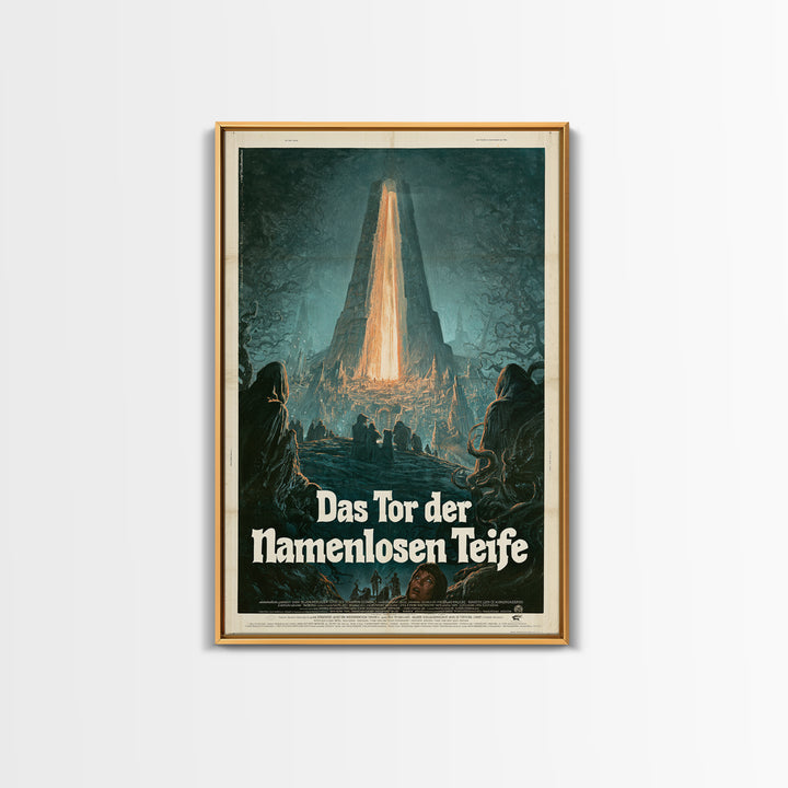 The Gate Of The Nameless Deep, German Language Horror Movie Poster, 1960s Horror Art, Classic Monster Poster, Canvas Print, Horror Wall Art