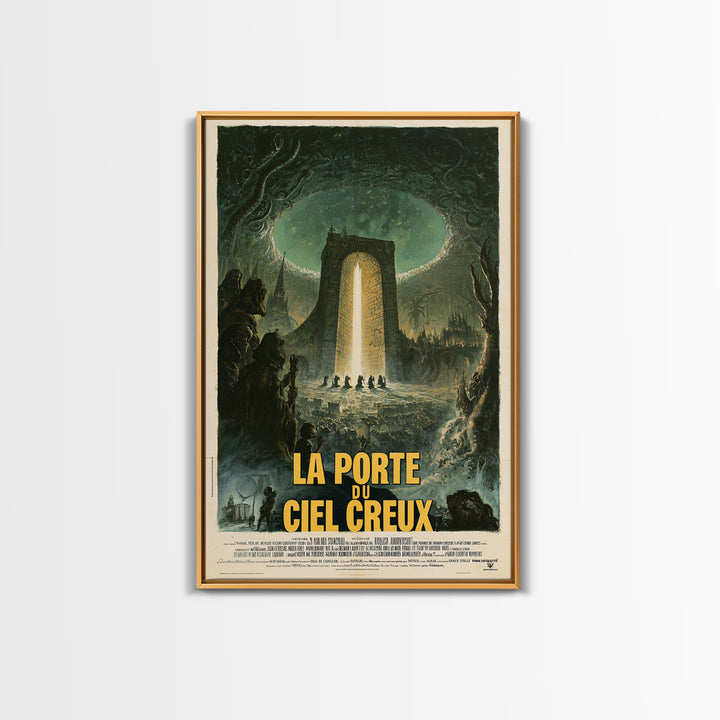 The Gate Of The Hollow Sky, French Language Horror Movie Poster, 1960s Horror Art, Eldritch Cinema Wall Art, Framed Canvas Print
