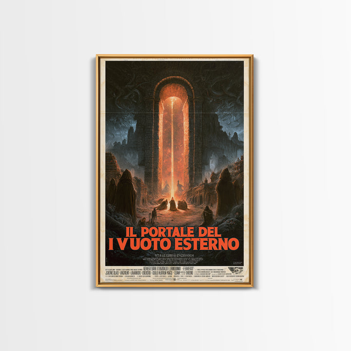 The Gate Of The Outer Void, Italian Language Horror Movie Poster, 1970s Horror Art, Eldritch Cinema Wall Art, Framed Canvas Print
